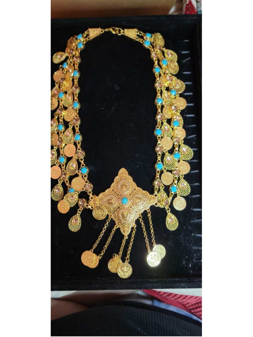 Heavy Gold Coin Statement Necklace Boho Festival Belly Dance Gypsy Style